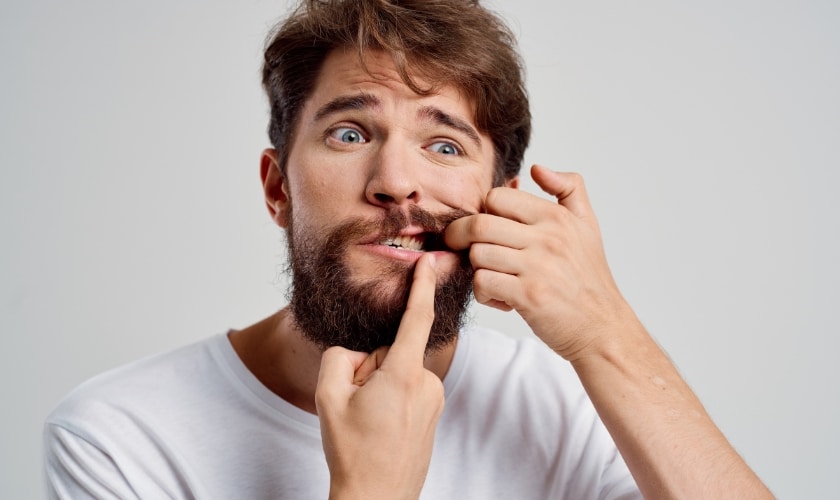 does food get stuck under all-on-four dental implants